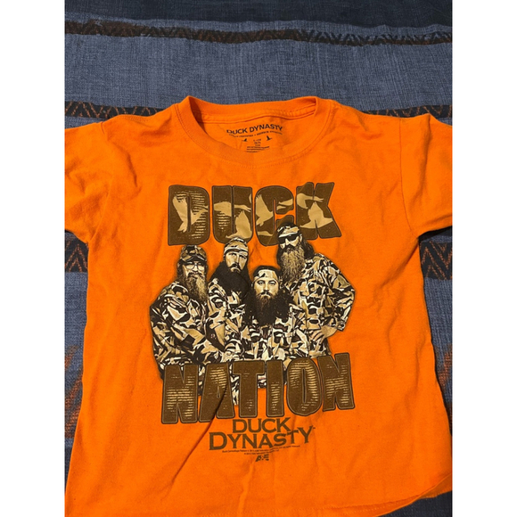 Boys Duck Dynasty Graphic Tee Shirt Size S Orange - Picture 1 of 1